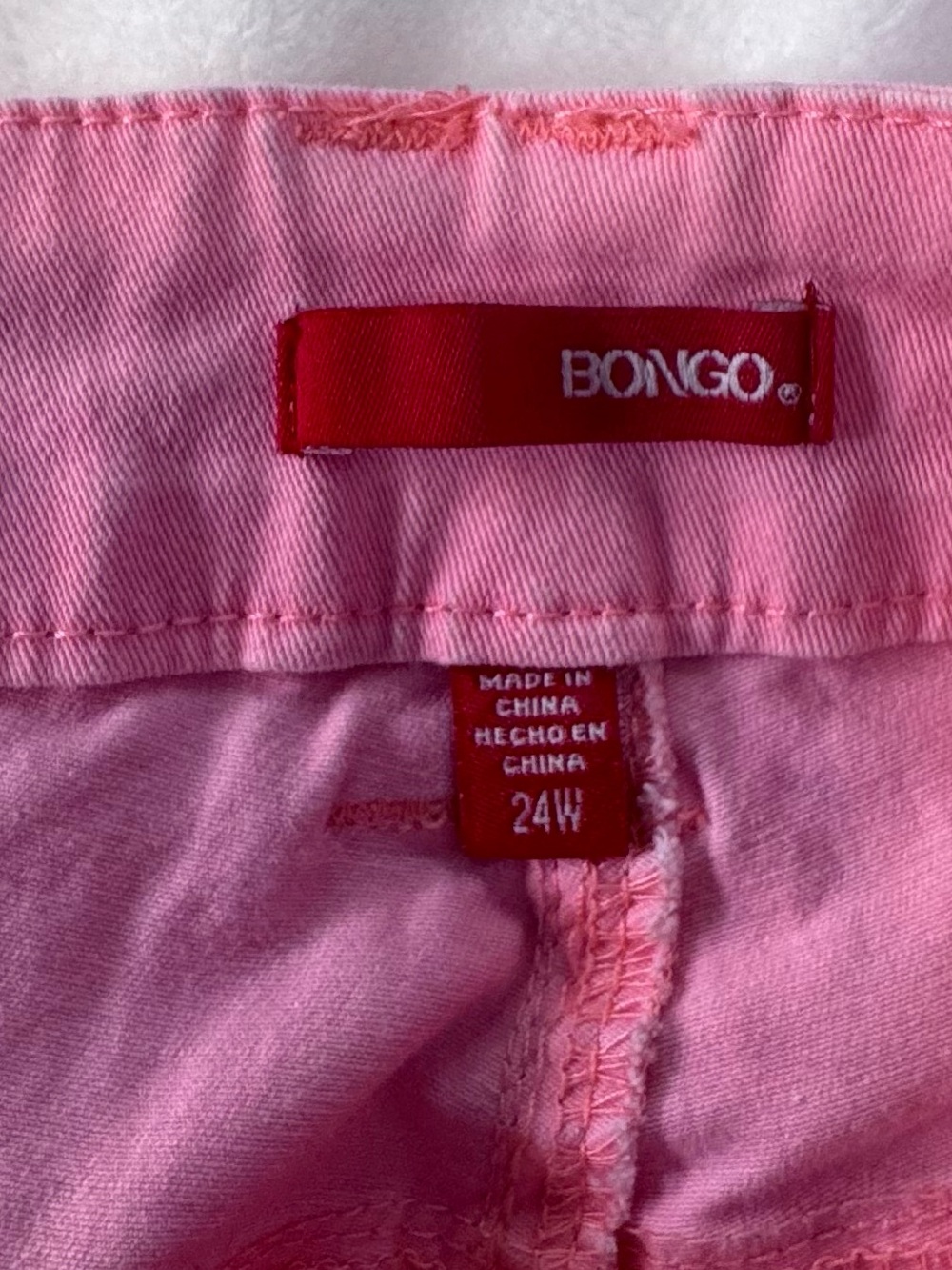 Bongo Pink Stretch Skinny Crop Jeans Size 24W Bright Barbiecore - Picture 9 of 11